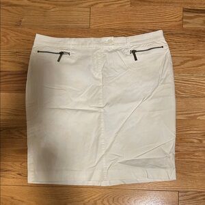 MICHAEL Michael Kors Cream Pencil Skirt with Zipper Details